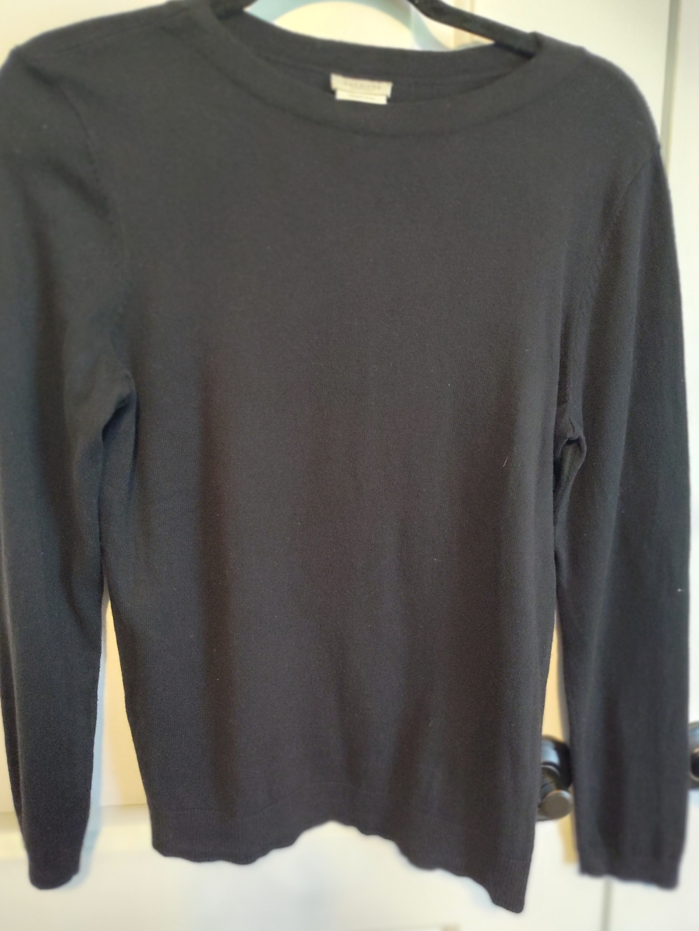 Talbots Black Crewneck Sweater - Slim Lightweight Knit
